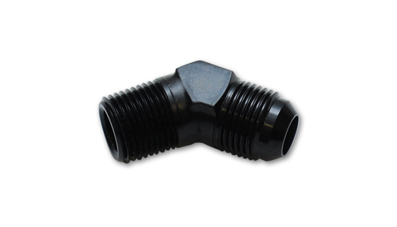 Vibrant 45 Degree Adapter Fitting; Size: -10AN x 1/2"NPT