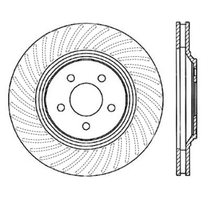 StopTech Power Slot 94-04 Ford Mustang Front Left Slotted Rotor 126.61044SL Main Image