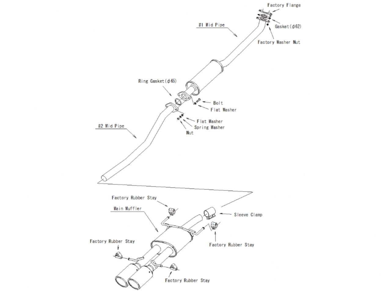 HKS 17+ Honda Civic Si Sedan (FC) Hi-Power Muffler Exhaust