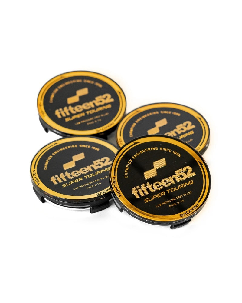 Fifteen52 Super Touring (Chicane/Podium) Center Cap Set of Four - Black/Gold 52-ST-CAP-BLKGOLD-SET