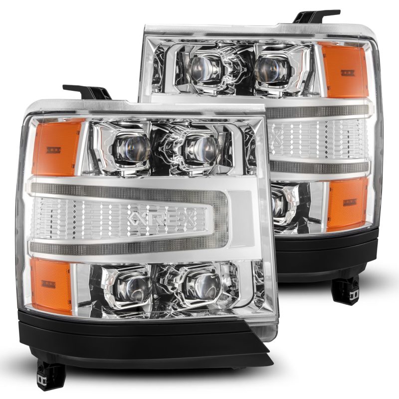 AlphaRex 16-18 Chevy 1500HD NOVA-Series LED Proj Headlights Chrm w/Actv Lgt/SeqSig & DRL(Req 810023) 880238