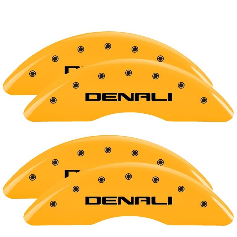 MGP 4 Caliper Covers Engraved Front & Rear Denali Yellow finish black ch 34003SDNLYL Main Image