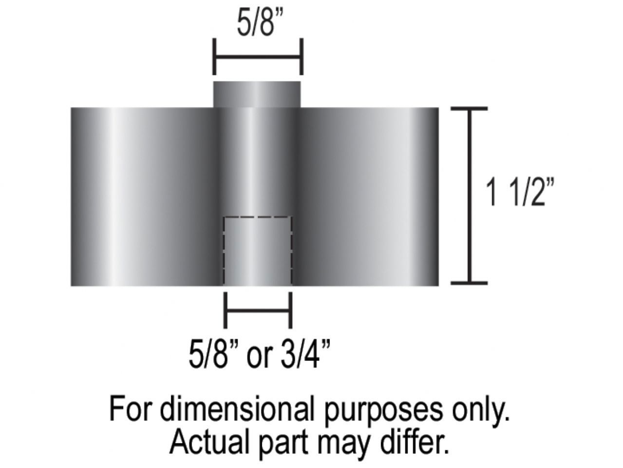 Derale Aluminum Belt Fan Spacer, 1 1/2", Female 5/8-3/4 Pilot