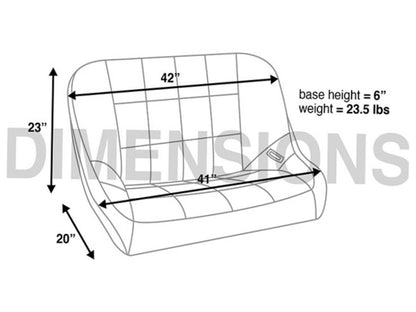 Corbeau Black Vinyl, Baja Bench 42"