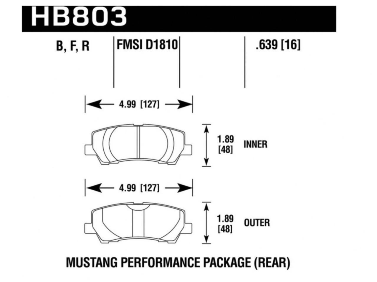 Hawk Brake Pads HB803B.639 Item Image