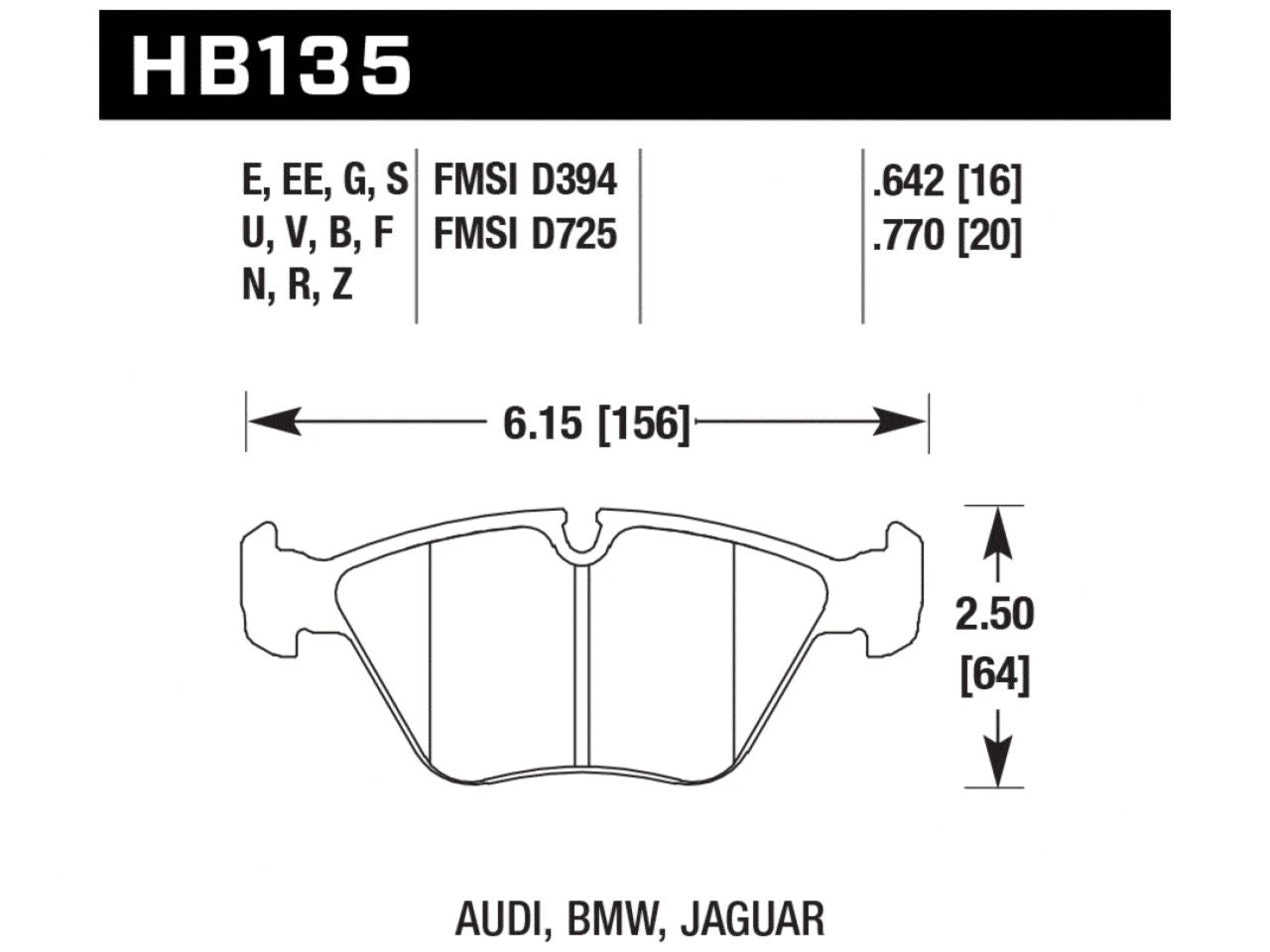 Hawk Brake Pads HB135U.760 Item Image