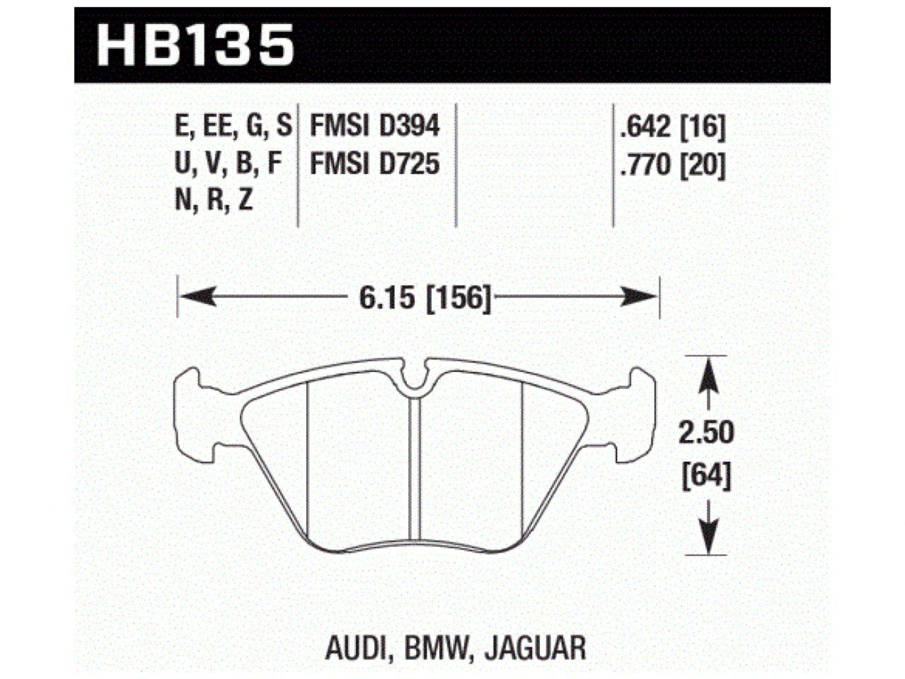 Hawk Brake Pads HB135S.760 Item Image