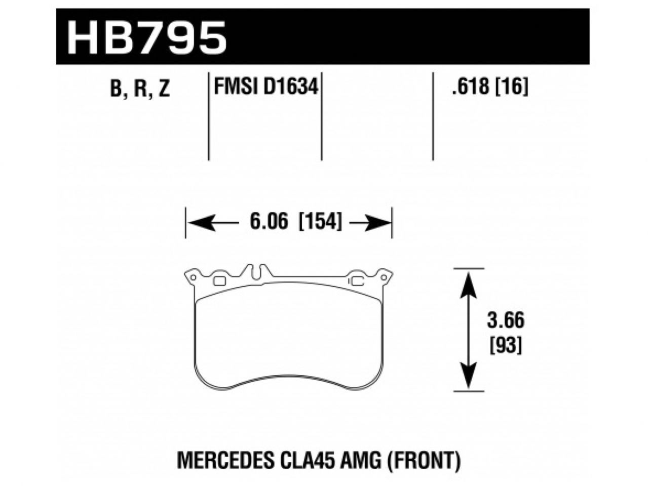 Hawk Brake Pads HB795Z.618 Item Image