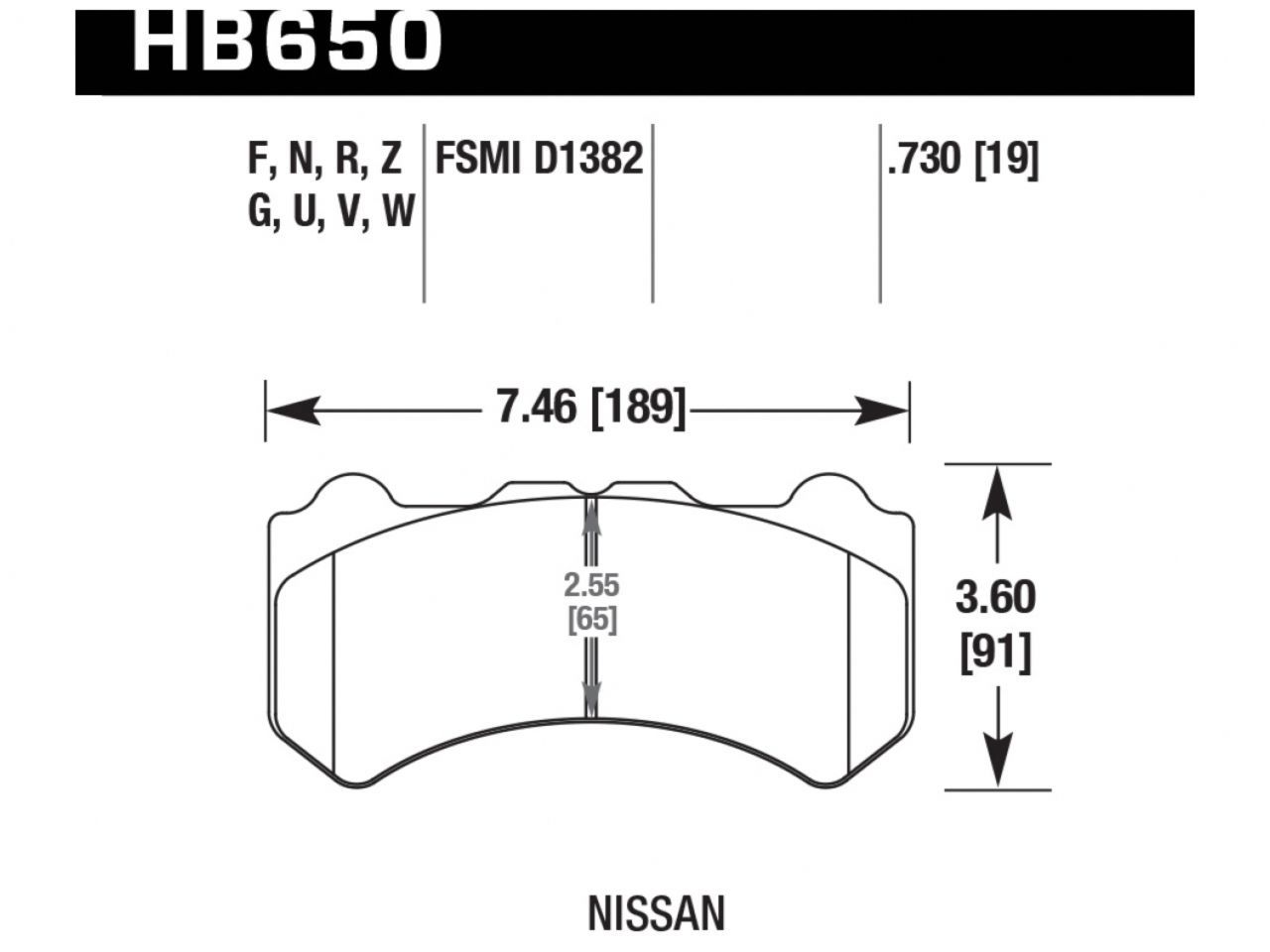 Hawk Brake Pads HB650R.730 Item Image