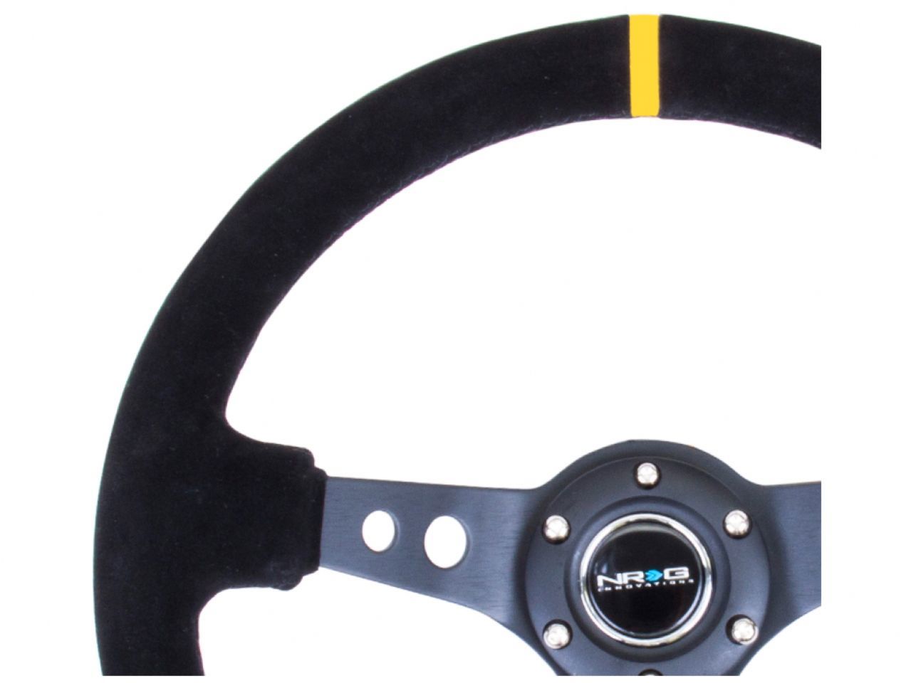 NRG Reinforced Steering Wheel-350mm Sport Steering Wheel (3" Deep)-Suede