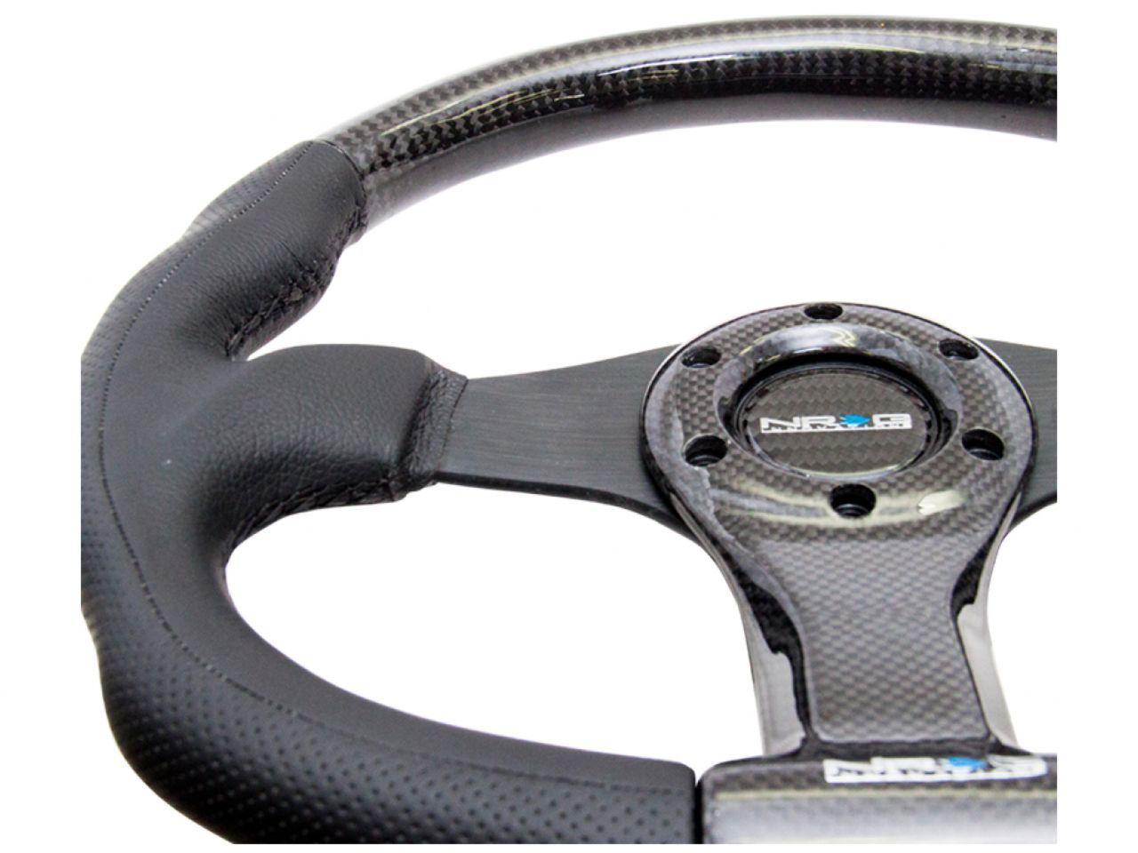 NRG Carbon Fiber Steering Wheel 350mm Black Oval Shape