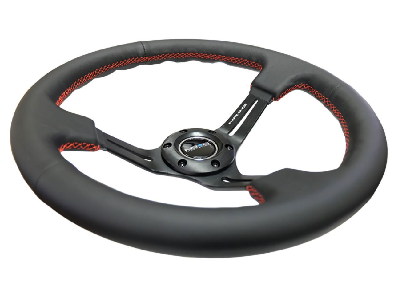 NRG Reinforced Steering Wheel 350mm Sport Steering Wheel (3" Deep) Black L