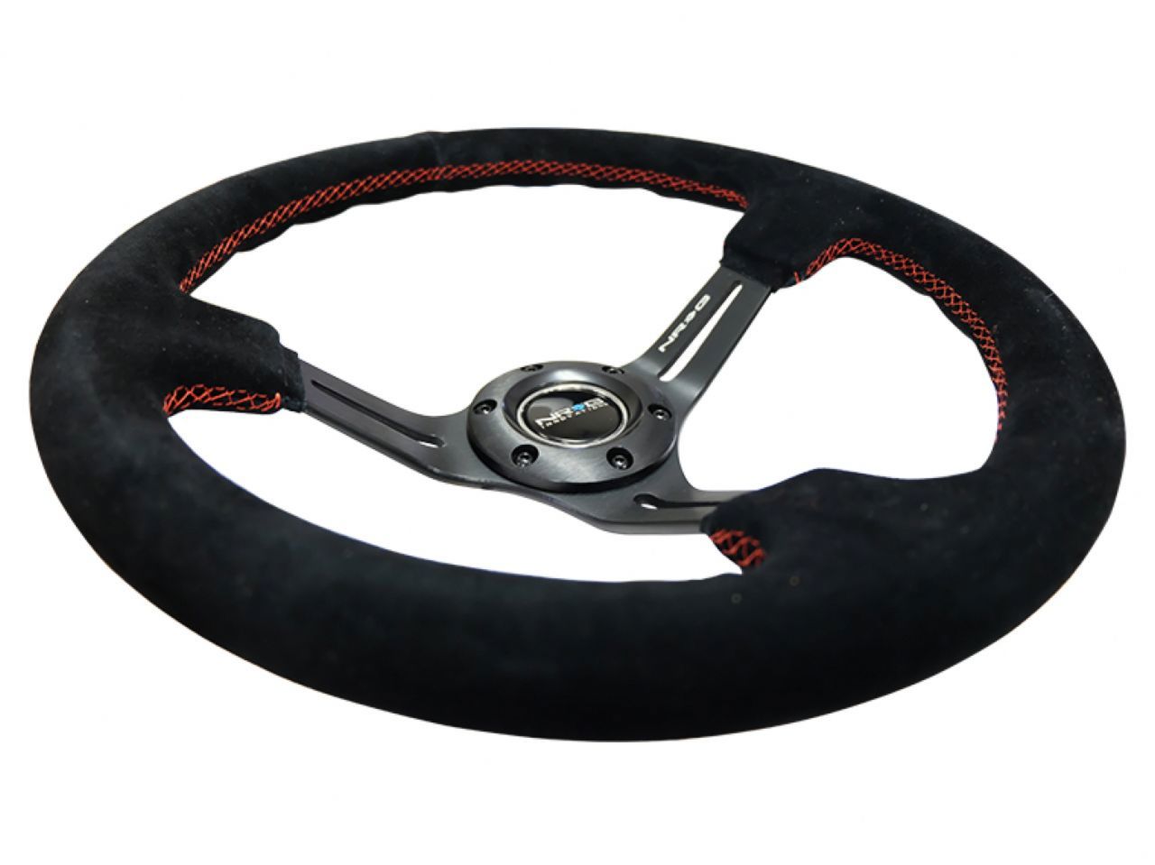 NRG Reinforced Steering Wheel 350mm Sport Steering Wheel Suede (3" Deep)