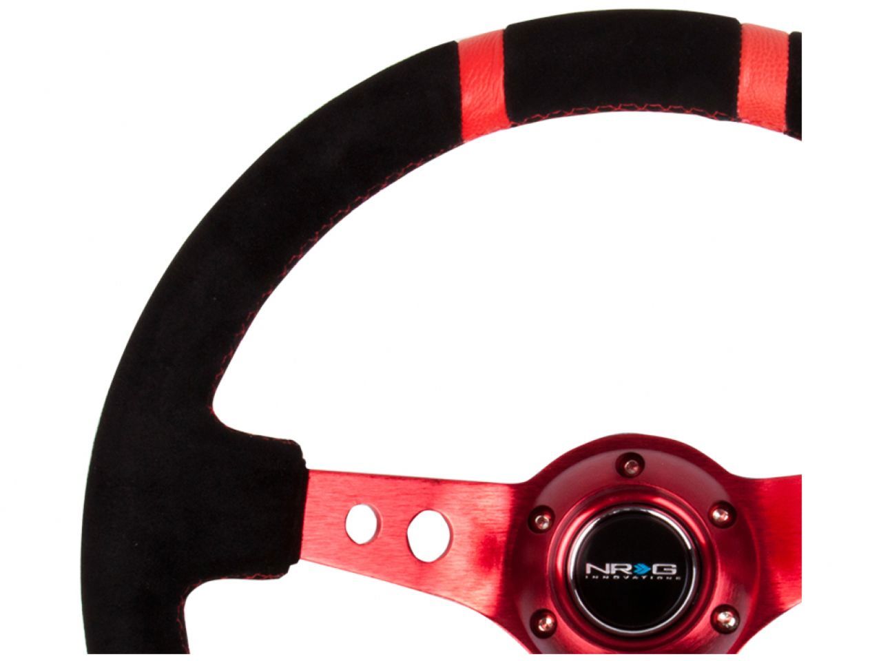 NRG Reinforced Steering Wheel- 350mm Suede Sport Steering Wheel (3" Deep)