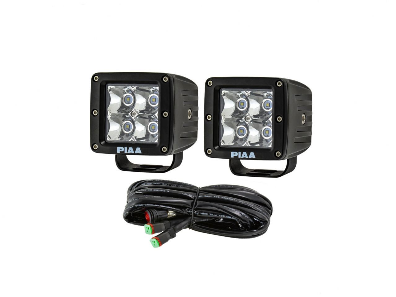 PIAA Quad Series LED Cube Light Kit in Spot Beam w/ Harness