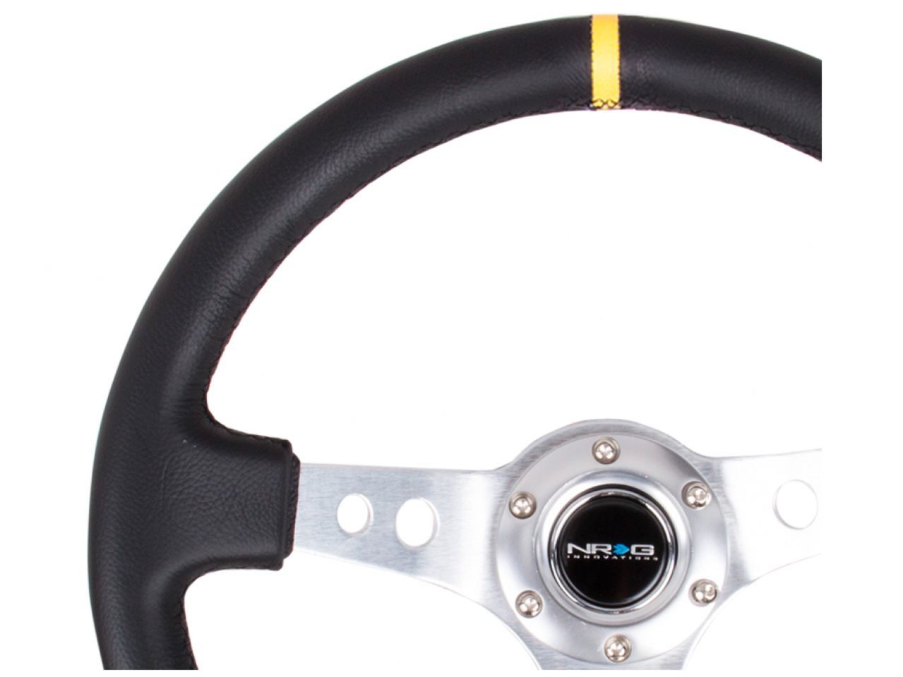 NRG Reinforced Steering Wheel - 350mm Sport Steering Wheel (3" Deep) - SIL
