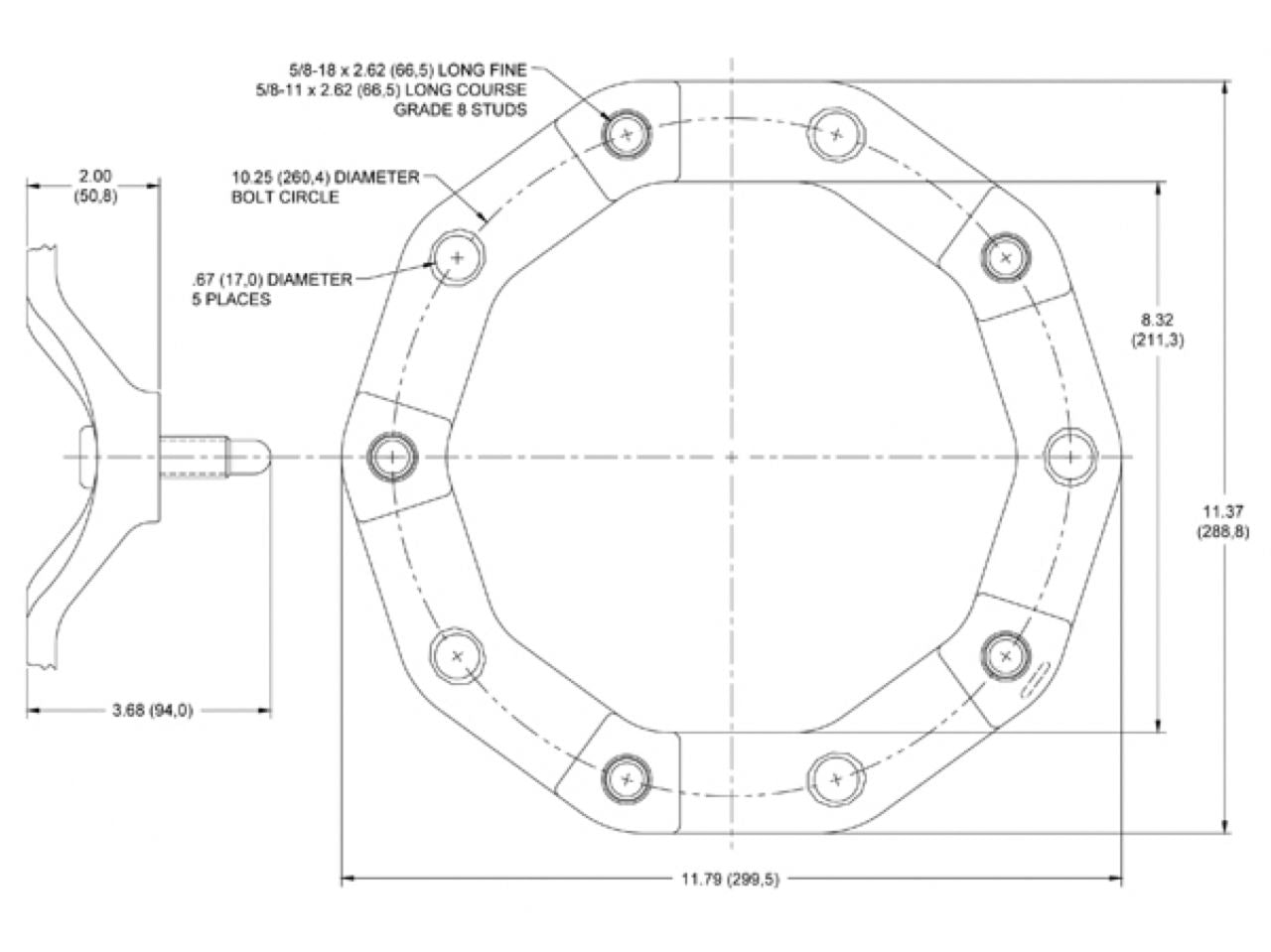 Wilwood Wheel Spacer - Wide 5 - 2" - Coarse Studs