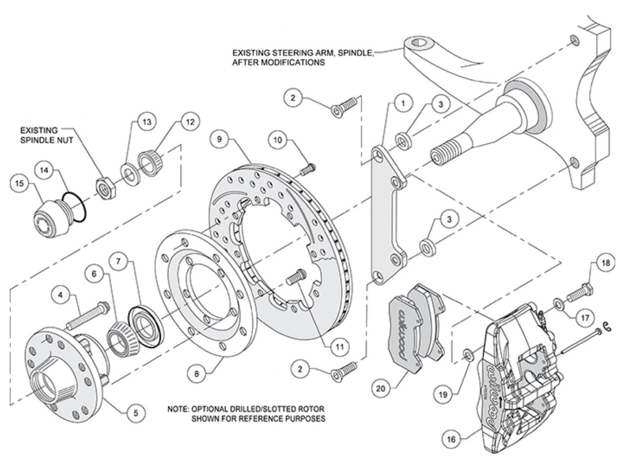 Wilwood DP6A Front Hub Kit, 12.19", Drilled, Red, 79-81 Camaro