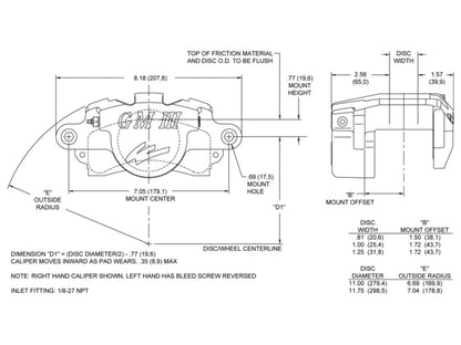 Wilwood Caliper-GM III - D52, 2.38" Piston, 1.25" Disc