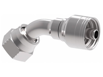Aeroquip -06AN Hose Size; 45 deg. Elbow; Reusable Steel; Bulk