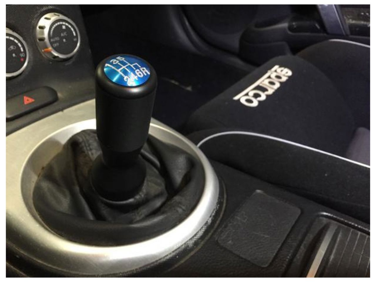 Diftech Shift Knob For 350Z 370Z Extended Delrin Blue Cap M10x1.25