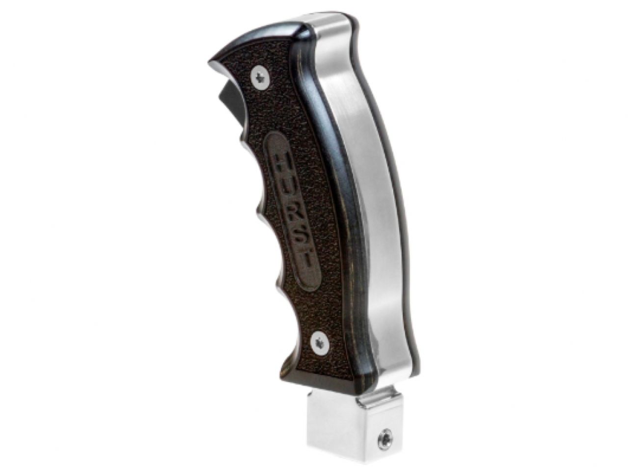 Hurst Shifters Billet/Plus Pistol Grip Handle-Polished Aluminum w/ Black Wood Grips