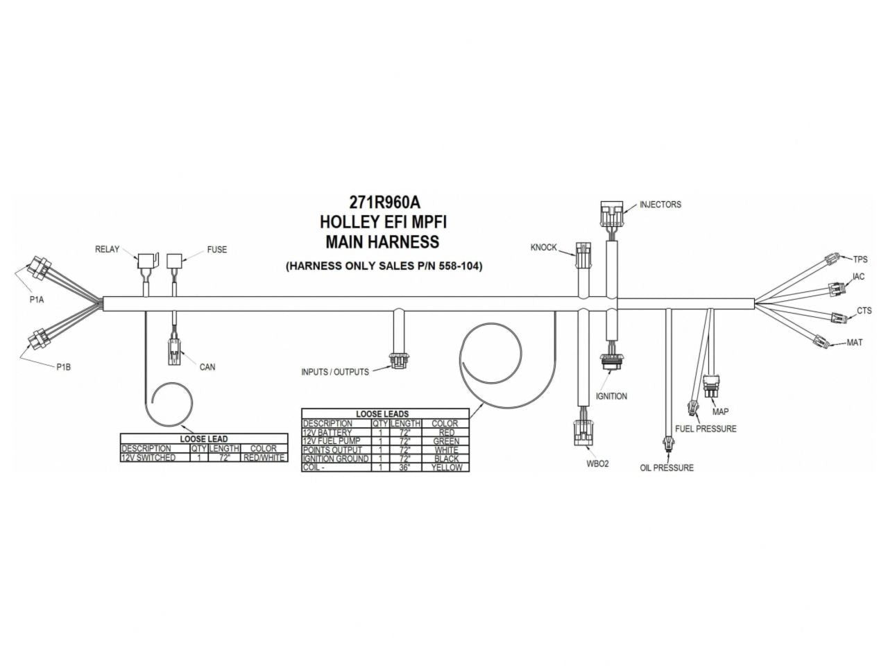 Holley Harness Kit,Universal Ford V8