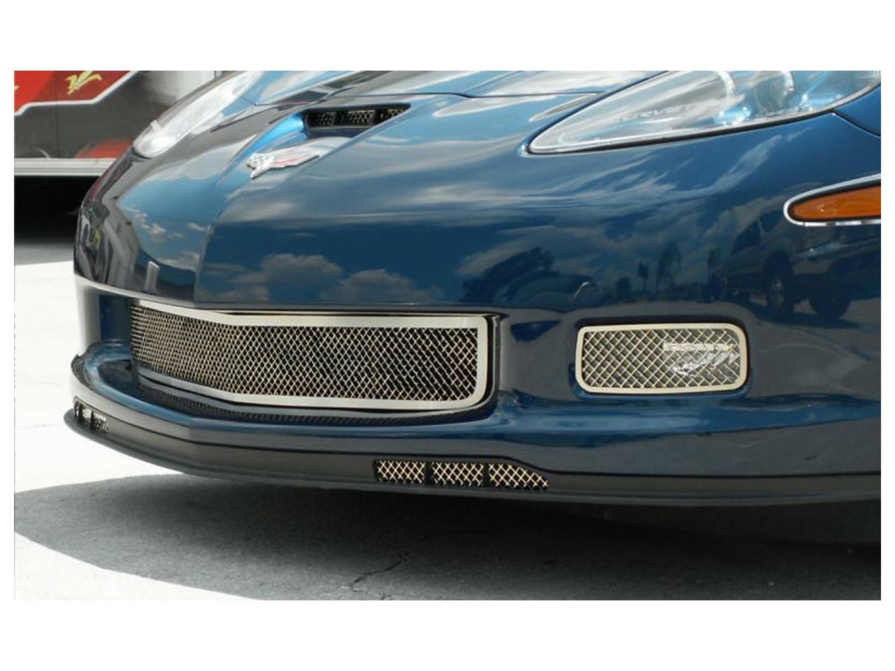 American Car Craft (ACC) 2006-2013 Z06+GS+ZR1 Corvette - Air Dam Grilles Laser Mesh Polished