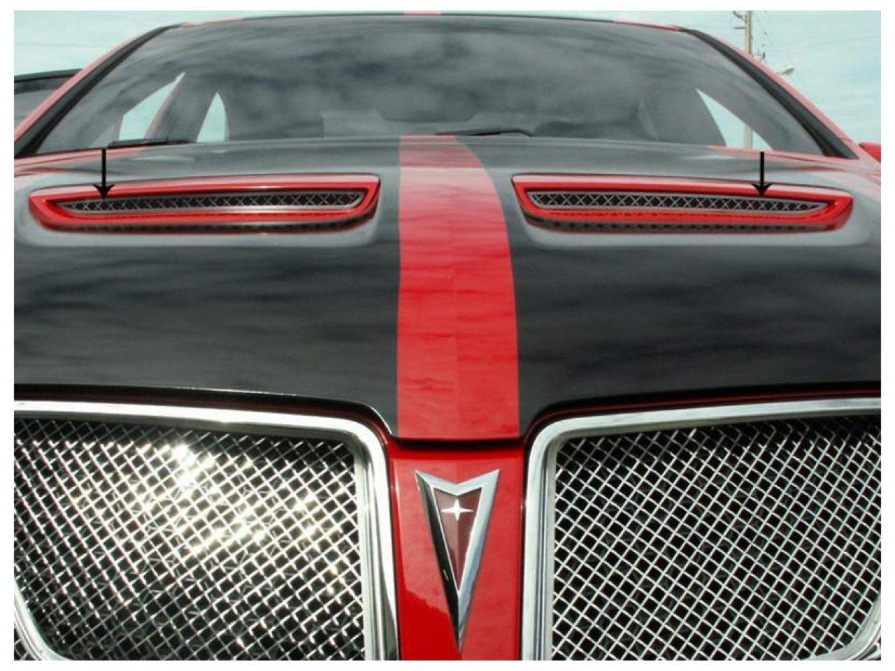 American Car Craft (ACC) Grille Insert;Pontiac G8 Grille Laser Mesh Hood Insert 2Pc Base GT GXP