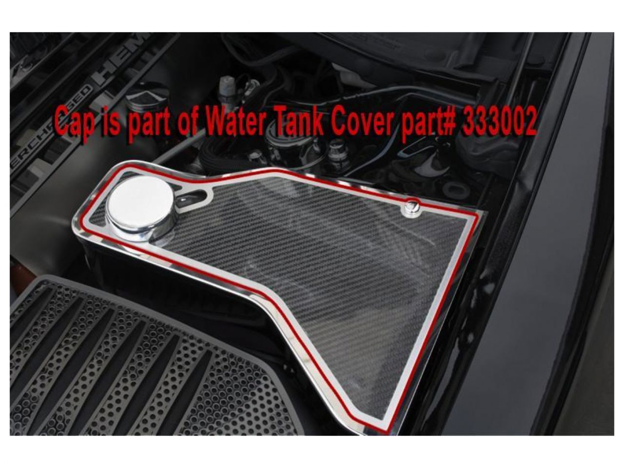 American Car Craft (ACC) Engine Dress Up Kit;11-18 Dodge Charger Carbon Fiber Water Tank Top