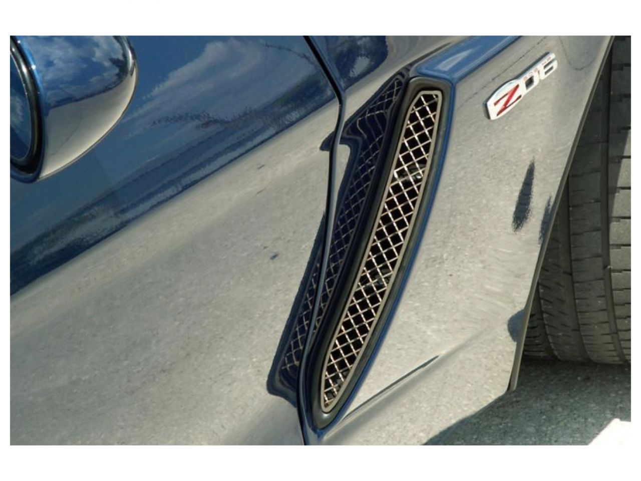 American Car Craft (ACC) Corvette Side Vent Grilles Laser Mesh 2Pc Polished 2006-2013 Z06 Only