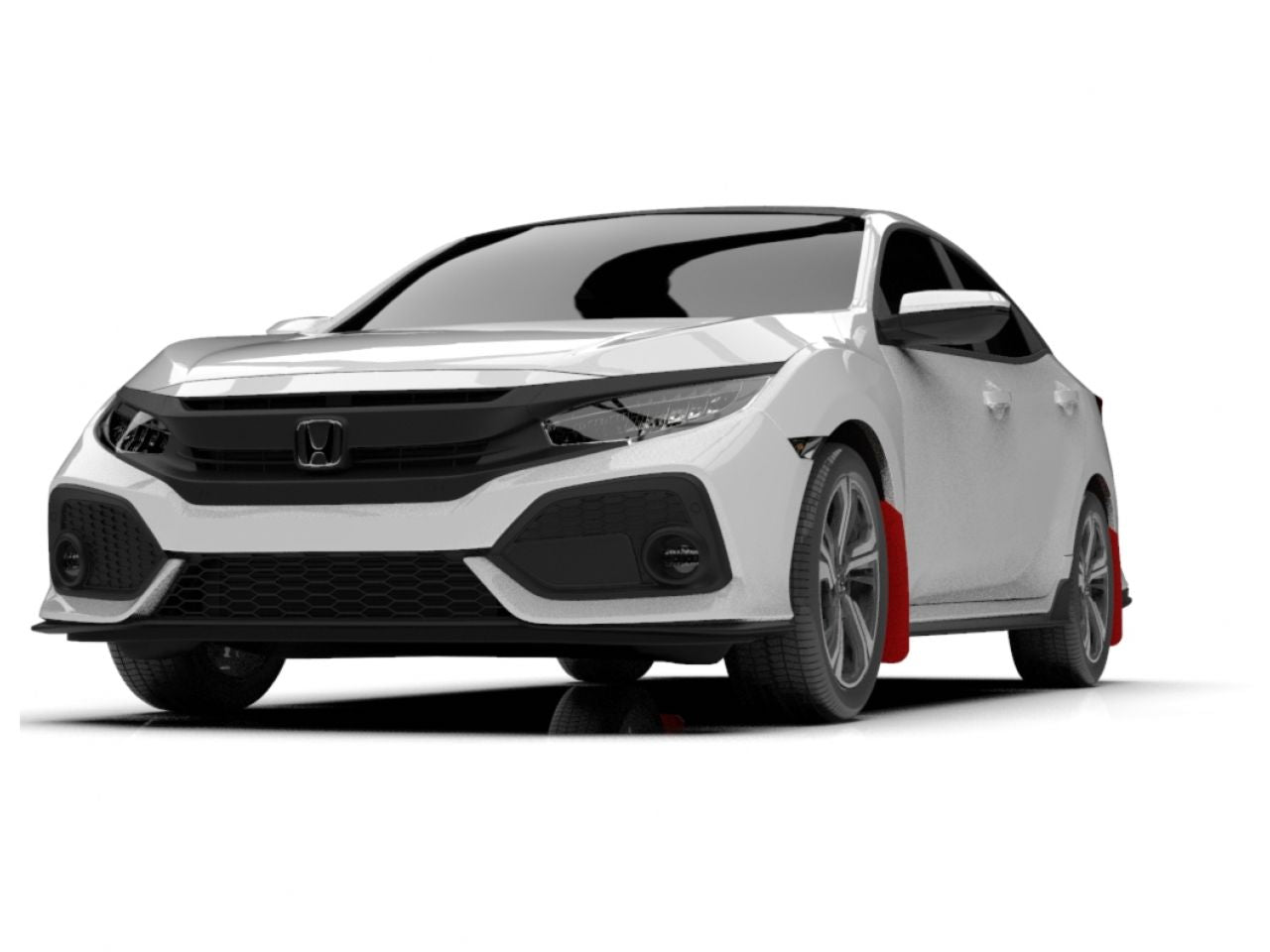 Rally Armor 2017-2019 Civic Sport Touring Red Mud Flap White Logo