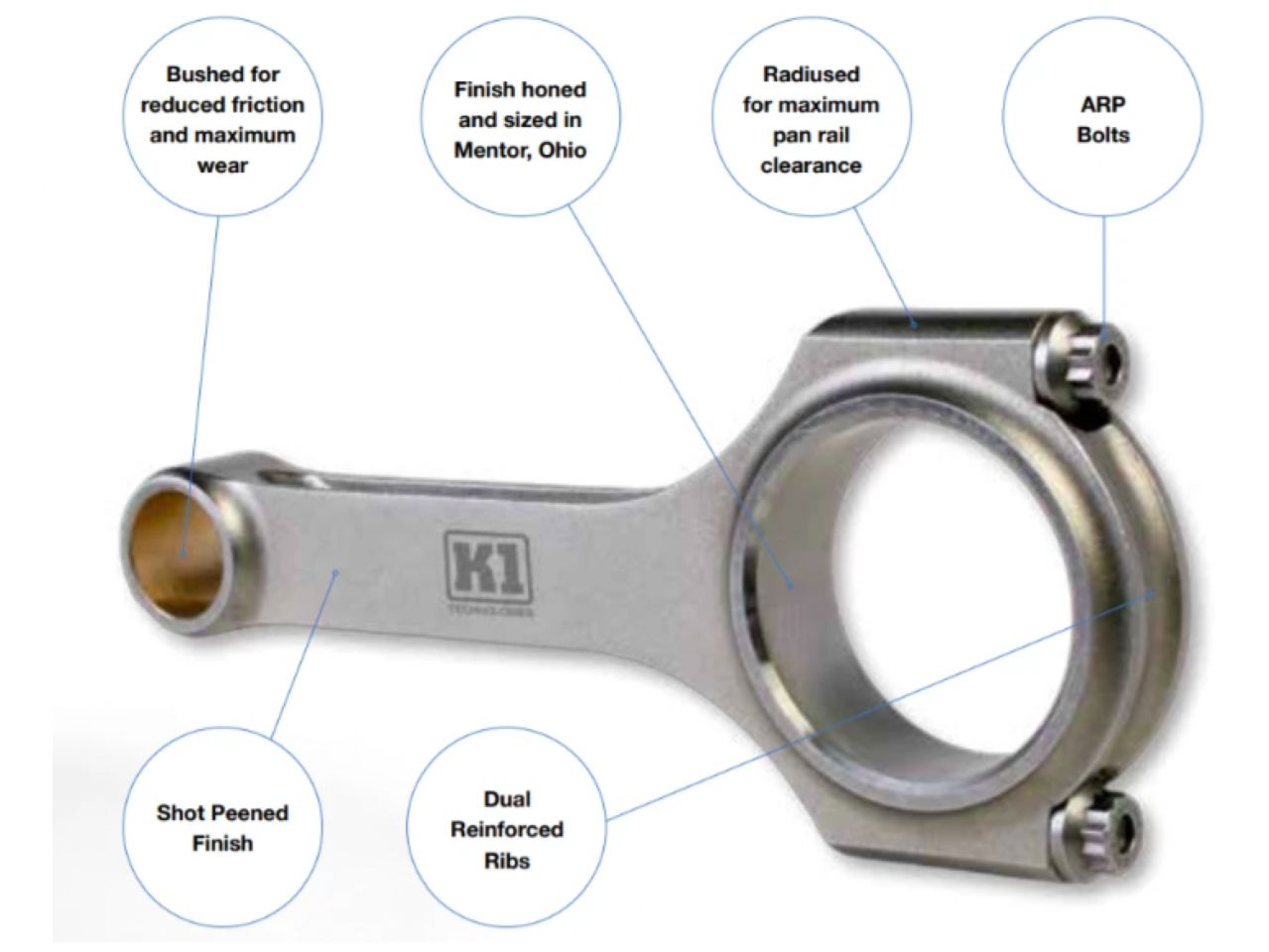 K1 Technologies Forged H-Beam Steel Connecting Rod For Mitsubishibishi 4G94 153mm Set