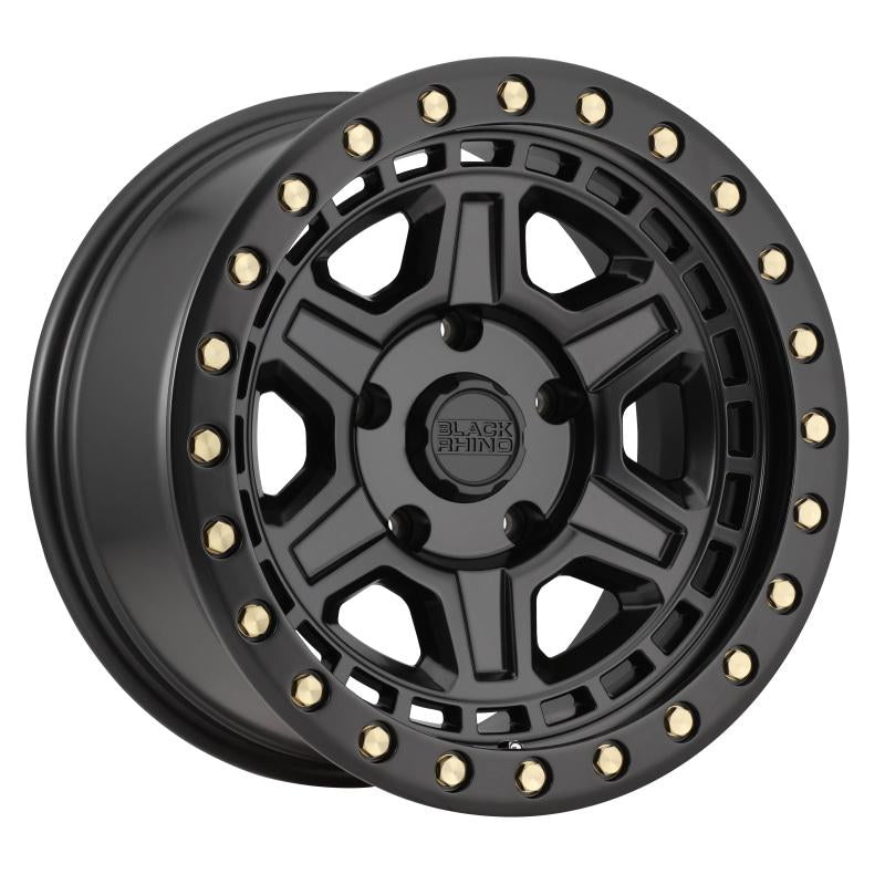 Black Rhino Reno 17x9.0 5x139.7 ET00 CB 78.1 Matte Black w/Brass Bolts Wheel 1790REN005140M78 Main Image