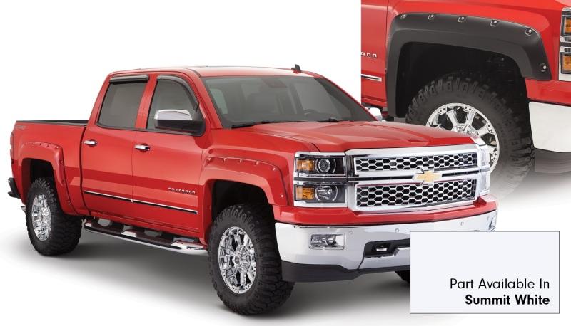 Bushwacker 16-18 Chevy Silverado 1500 Fleetside Pocket Style Flares 4pc 69.3in Bed - Summit White 40959-14 Main Image