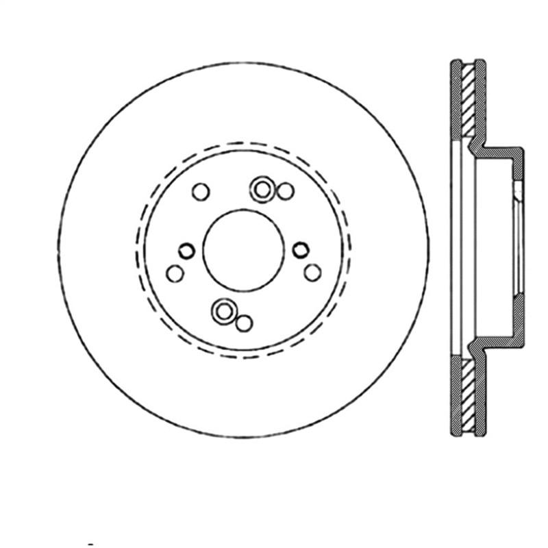 StopTech Power Slot Slotted 99-08 Acura TL (STD Caliper) / 01-03 CL / 04-09 TSX Front Left Rotor 126.40046SL Main Image