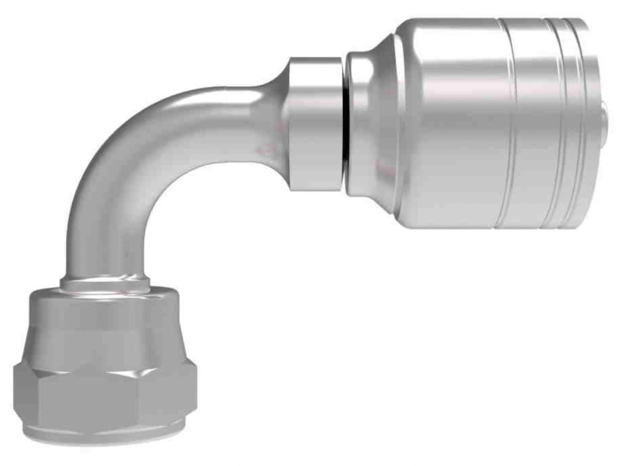 Aeroquip -12AN Hose Size; 90 deg. Elbow Swivel; Nickel-Plated Aluminum; Bulk