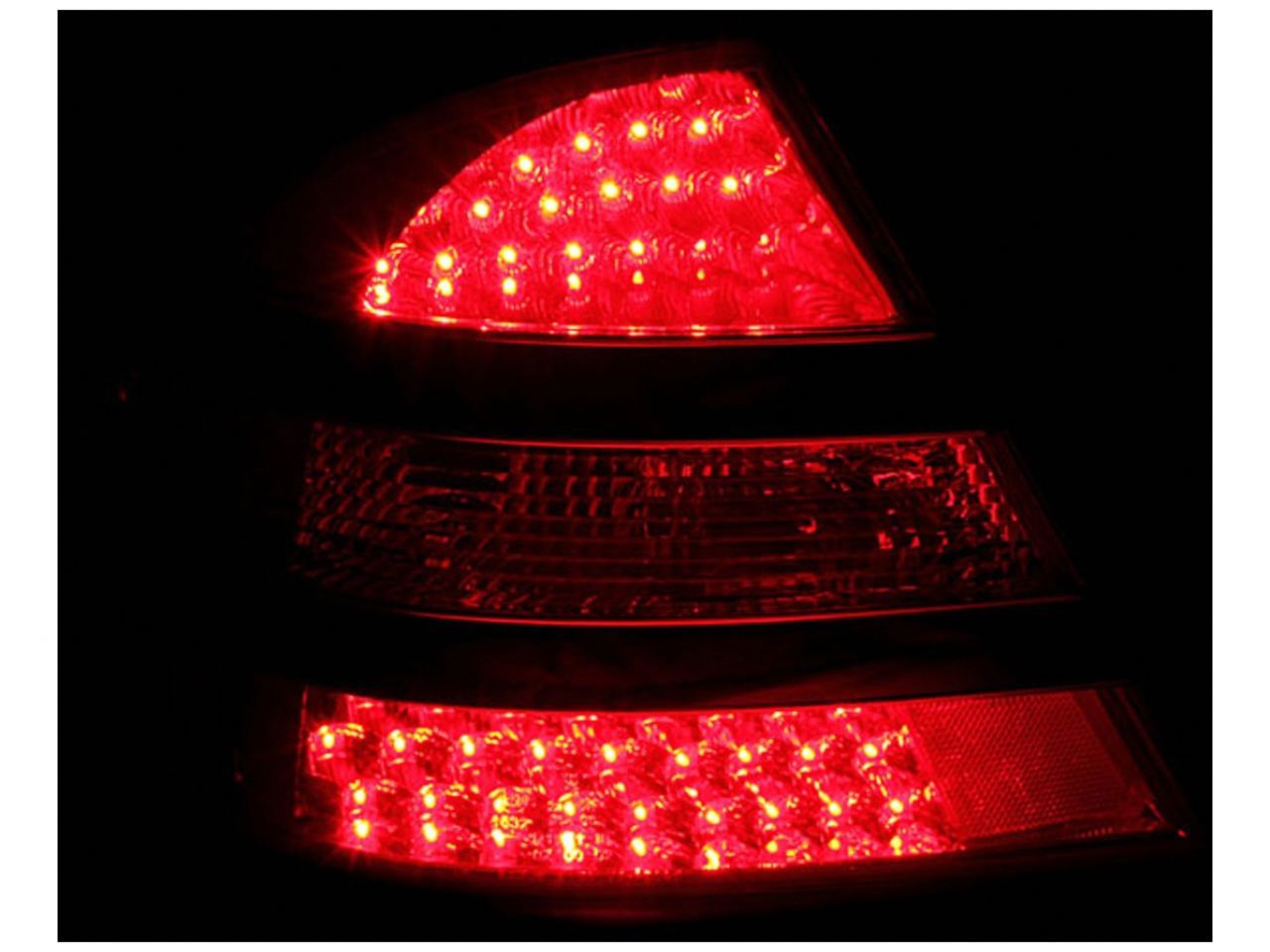 Anzo 2000-2005 Mercedes Benz S Class W220 LED Tail lights Red/Clear