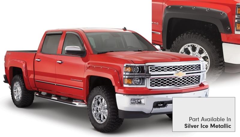 Bushwacker 16-17 Chevy Silverado 1500 Fleetside Pocket Style Flares 4pc - Quicksilver 40959-54 Main Image