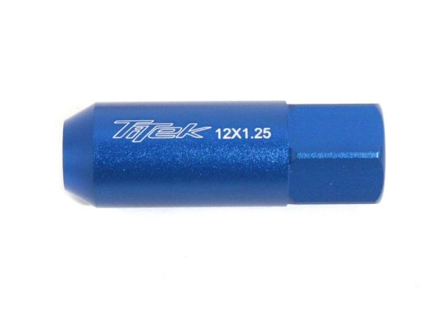 TiTek Aluminum Lightweight Long Open Lug Nuts 4-Pack 12 x 1.25 BLUE