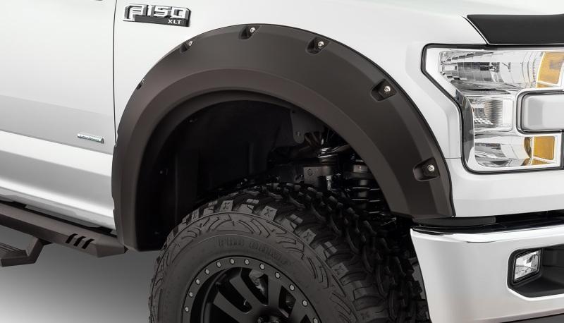 Bushwacker 15-17 Ford F-150 Max Pocket Style Flares 2pc 78.9/67.1/97.6in Bed - Black 20099-02 Main Image