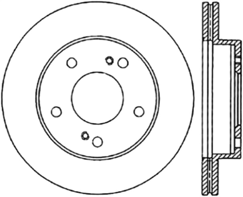 StopTech Sport Cross Drilled Brake Rotor; Front Left