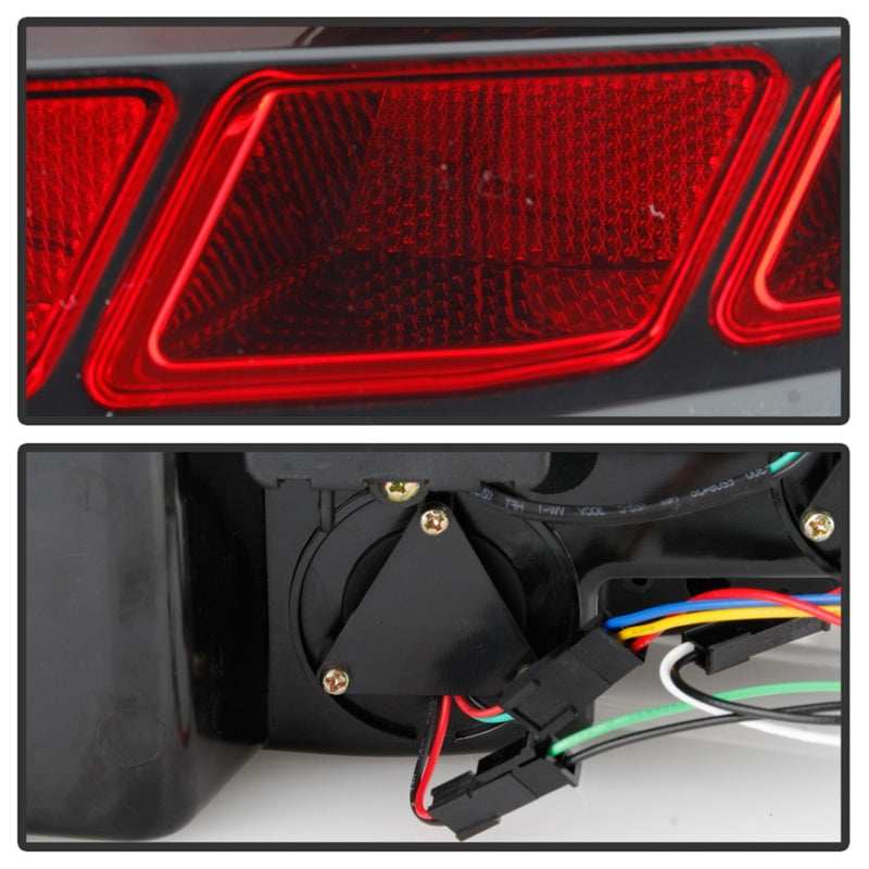 Spyder 10-12 Ford Mustang Red Light Bar LED Sequential Tail Lights - Blk ALT-YD-FM10-RBLED-BK 5085092