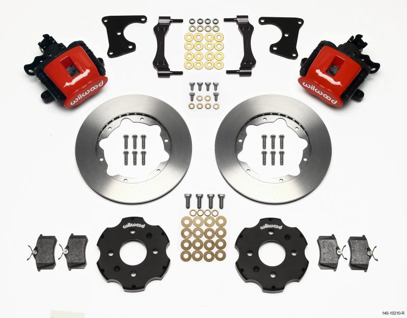 Wilwood Combination Parking Brake Rear Kit 11.00in Red Civic / Integra Drum 2.71 Hub Offset 140-10210-R Main Image