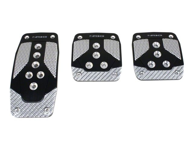 NRG Aluminum Sport Pedals Manual Trans Style Black w/ Silver Carbon