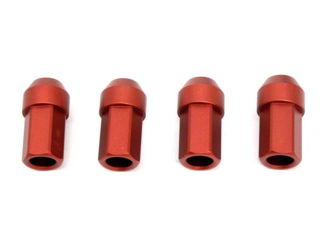 TiTek Aluminum Lightweight Short Open Lug Nuts 4-Pack 12 x 1.25 RED
