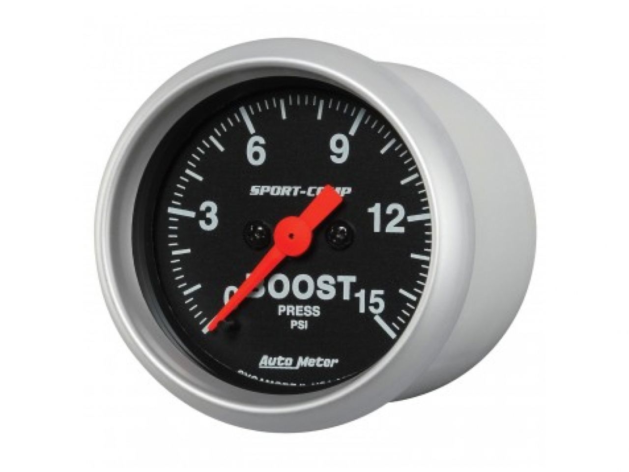 Autometer Gauge, Boost, 2 1/16", 15Psi, Digital Stepper Motor Sport-Comp