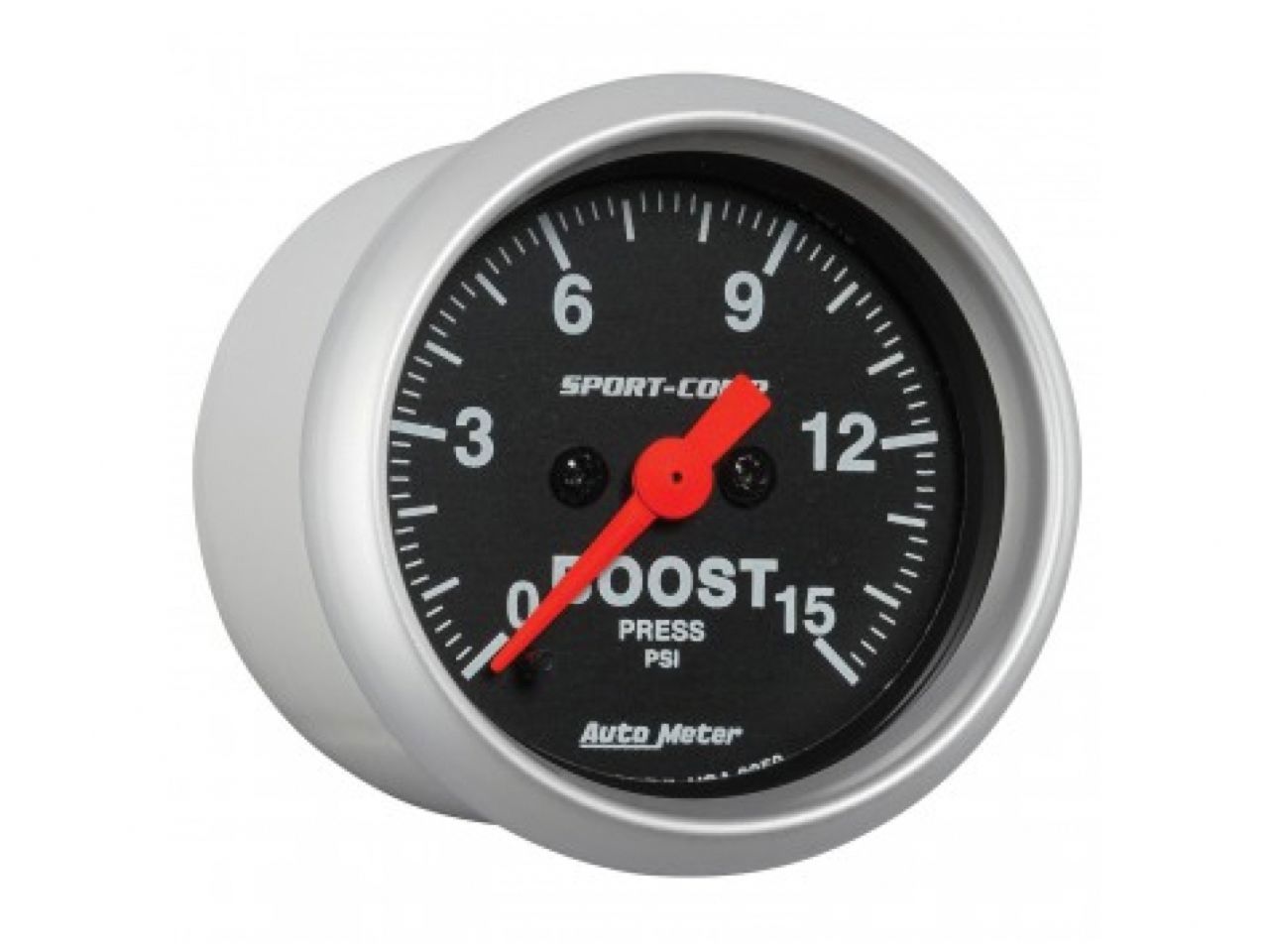 Autometer Gauge, Boost, 2 1/16", 15Psi, Digital Stepper Motor Sport-Comp