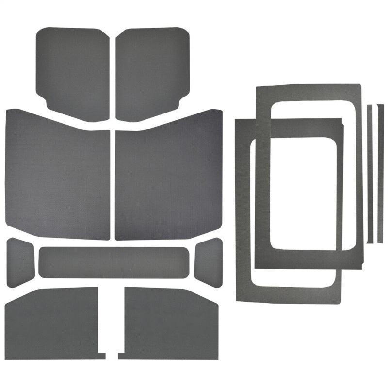 DEI 2018-Up Jeep Wrangler JL 4-Door Leather Look Headliner Complete Kit 13-pc - Gray 50181