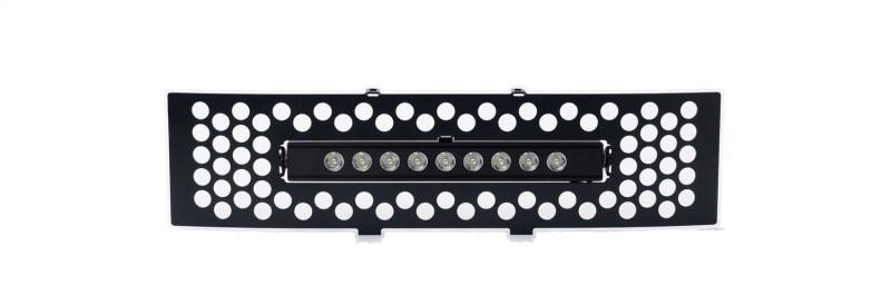 Putco 11-14 Ford F-150 - EcoBoost Bumper Grille Inserts - Black SS Punch w/ 10in Luminix Light Bar 88182L Main Image